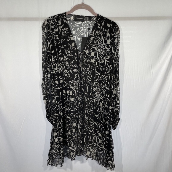 NWT The Kooples [‎ 2 (M) ] Coromandel Crinkle Textured Botanical Dress - Picture 7 of 12